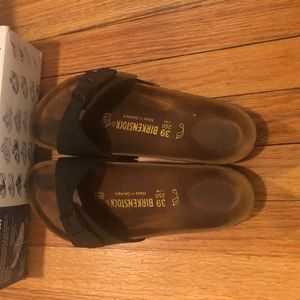 Birkenstock Madrid Birko-Flor Black Sandal  Sz. 39